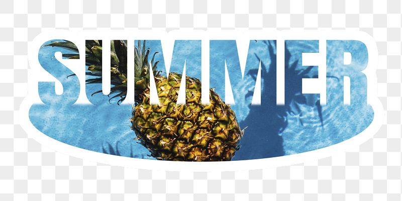 Summer pineapple png word sticker, | Free PNG - rawpixel