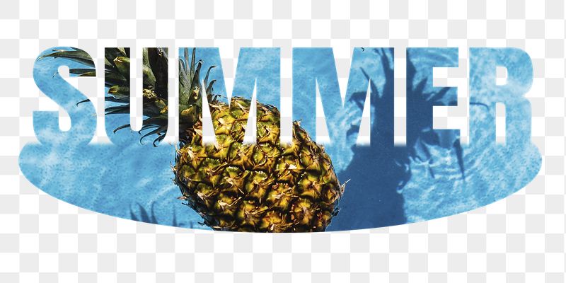 Summer pineapple png word sticker | Free PNG - rawpixel