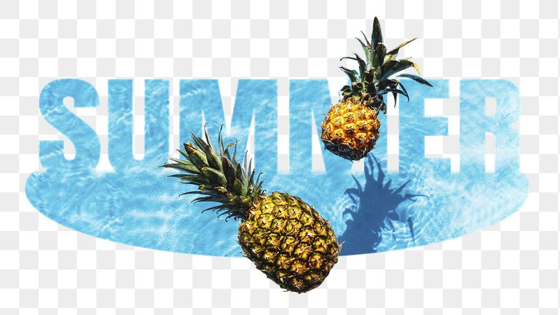 Summer pineapple png word sticker | Free PNG - rawpixel