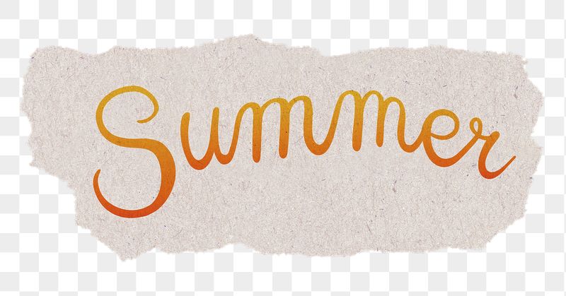 Summer png orange calligraphy, ripped | Free PNG - rawpixel