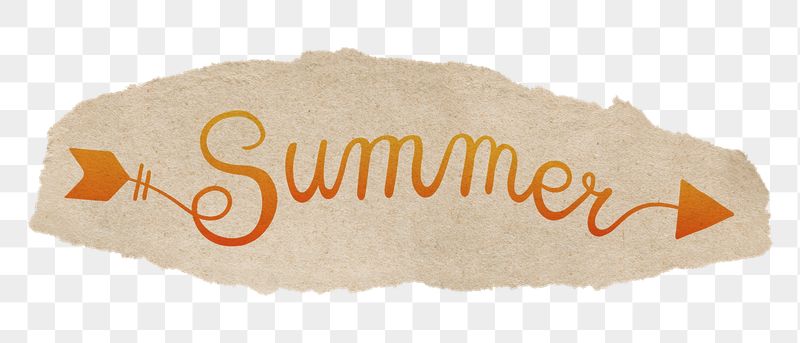 Summer png orange calligraphy, ripped | Free PNG - rawpixel