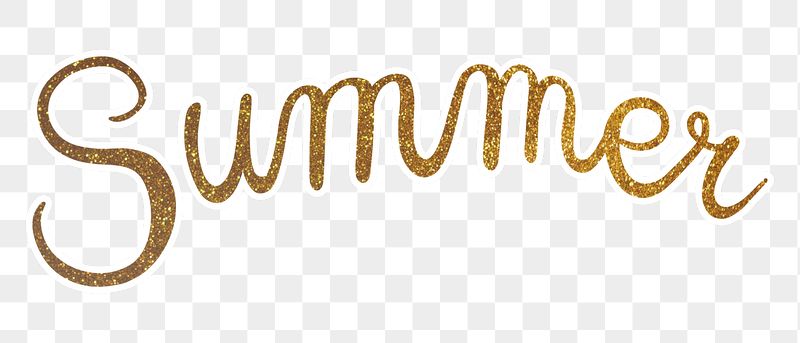 Summer png word, gold glittery | Free PNG - rawpixel