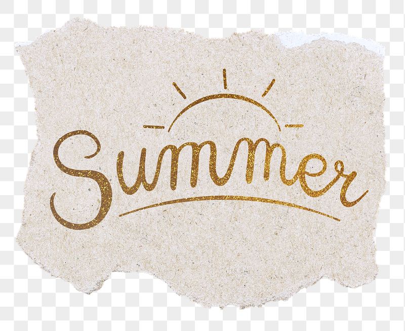 Summer png word, gold glittery | Free PNG - rawpixel