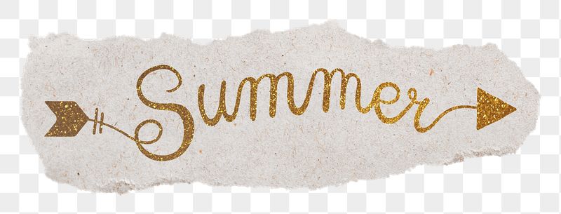 Summer png word, ripped paper, | Free PNG - rawpixel