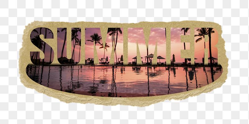 Summer png word sticker, beach | Free PNG - rawpixel