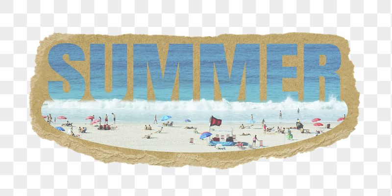 Summer png word sticker, beach | Free PNG - rawpixel