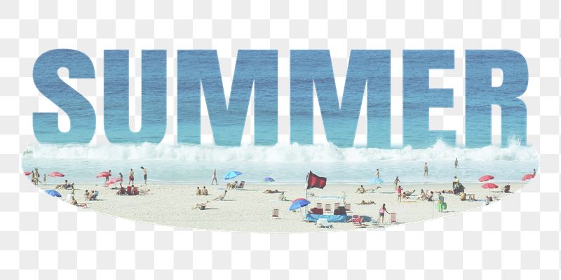 Summer png word sticker, beach | Free PNG - rawpixel