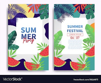 summer poster festival with circle composition