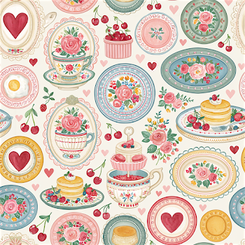Summer Romantic Brunch Seamless Pattern