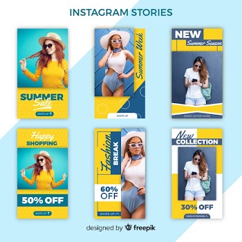 Summer sale instagram stories templates Free Vector