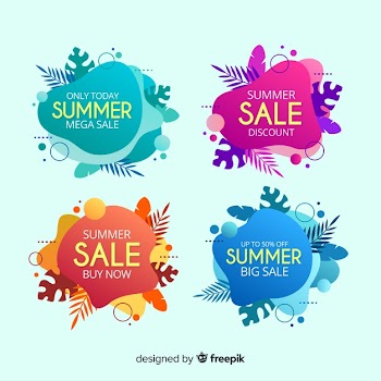 Summer sale liquid colorful banner collection Free Vector