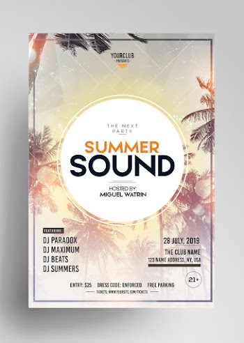 Summer Sound – Free PSD Flyer Template