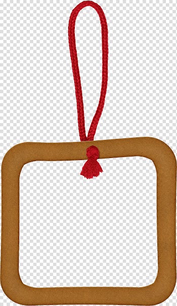 Summer, square brown frame with red strap transparent background PNG clipart