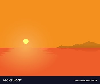  					Summer Sunset vector image														