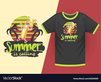 summer t shirt design art template