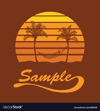 Summer t-shirt design with palm trees vector image