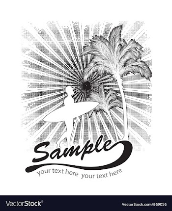 Summer t-shirt design with palm trees vector image