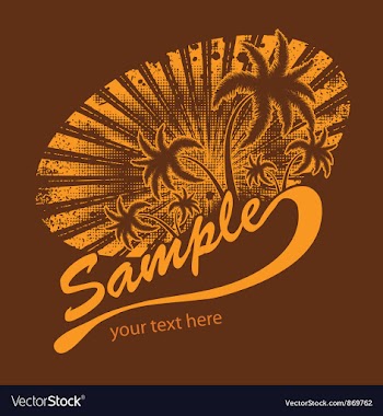 Summer t-shirt design with palm trees vector image