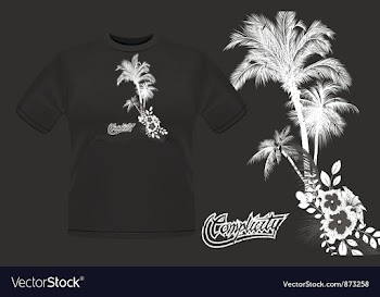 Summer t-shirt design with palm trees vector image
