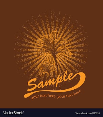 Summer t-shirt design with palm trees vector image