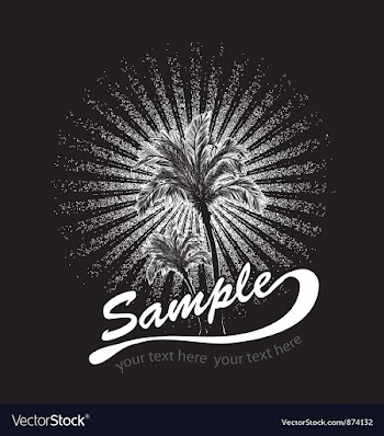 Summer t-shirt design with palm trees vector image