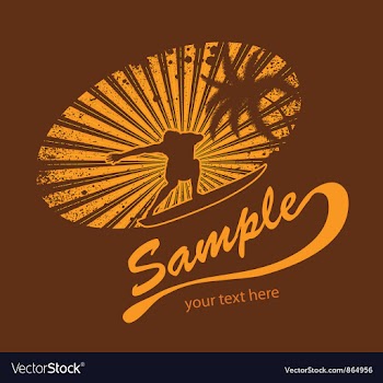 Summer t-shirt design with surfer vector image