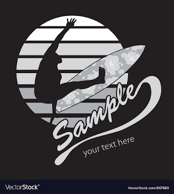 Summer t-shirt design with surfer vector image