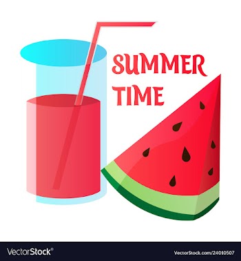 Summer time banner design with white circle for vector image