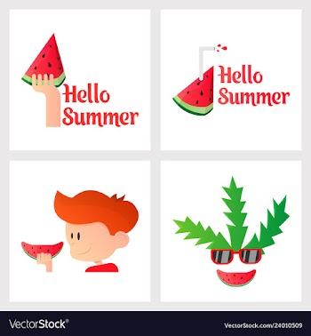 Summer time banner design with white circle for vector image