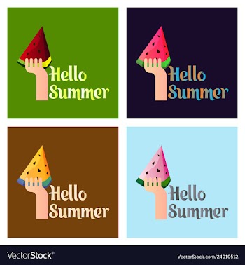 Summer time banner design with white circle for vector image