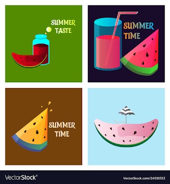 Summer time banner design with white circle for vector image