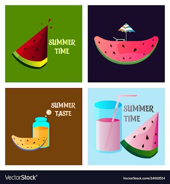 Summer time banner design with white circle for vector image