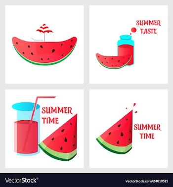 Summer time banner design with white circle for vector image