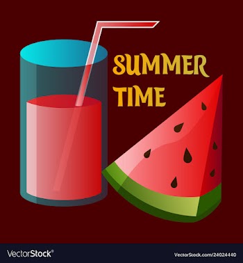 Summer time banner design with white circle for vector image
