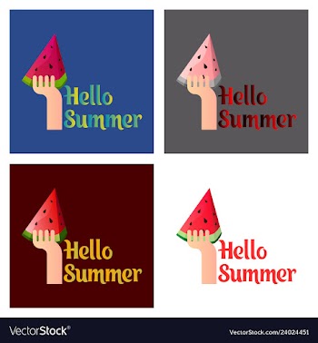 Summer time banner design with white circle for vector image