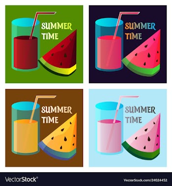 Summer time banner design with white circle for vector image