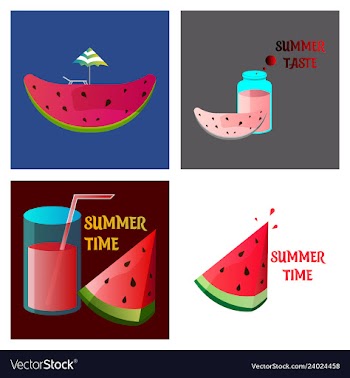 Summer time banner design with white circle for vector image