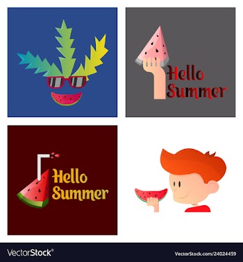 Summer time banner design with white circle for vector image