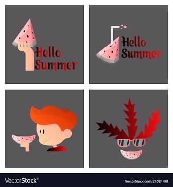 Summer time banner design with white circle for vector image