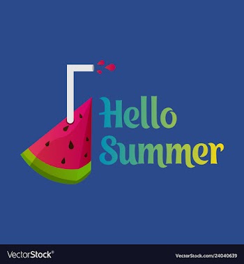 Summer time banner design with white circle for vector image
