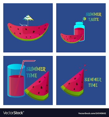 Summer time banner design with white circle for vector image