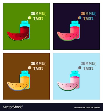 Summer time banner design with white circle for vector image