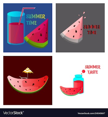 Summer time banner design with white circle for vector image