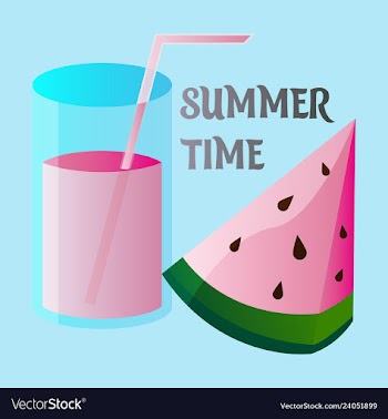 Summer time banner design with white circle for vector image