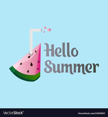 Summer time banner design with white circle for vector image
