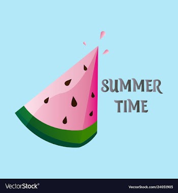 Summer time banner design with white circle for vector image
