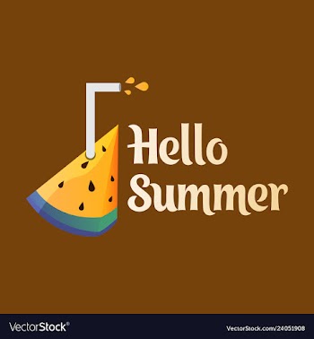 Summer time banner design with white circle for vector image