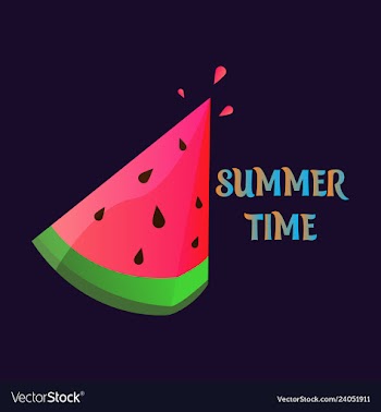 Summer time banner design with white circle for vector image