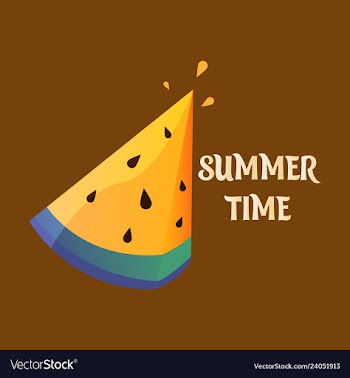Summer time banner design with white circle for vector image