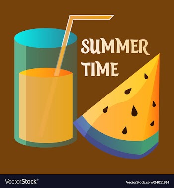 Summer time banner design with white circle for vector image
